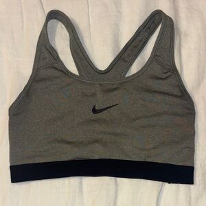 Nike Gray Racerback Sports Bra with Black Band